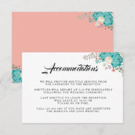 Elegante Blumen Hochzeitsunterkünfte Begleitkarte