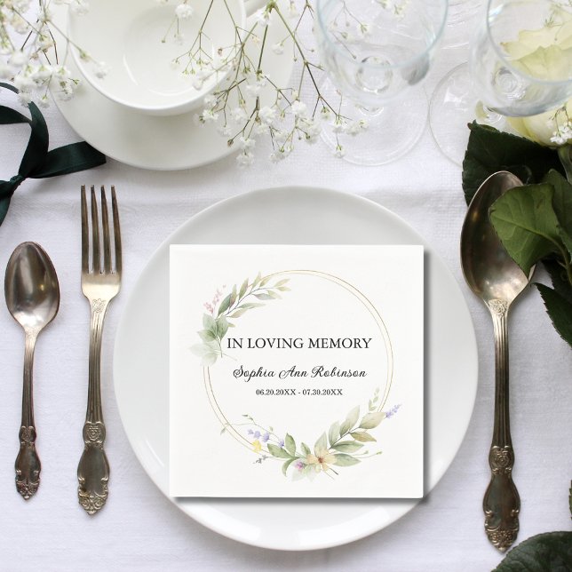 Elegante Blumen im Gedächtnisfest Serviette (Von Creator hochgeladen)