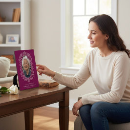 Elegante Blumen im Love Memory Plaque Fotoplatte