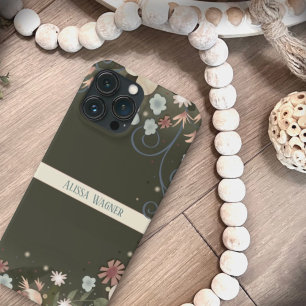 Elegante Blumen individualisieren Name Treny Hübsc Case-Mate iPhone Hülle