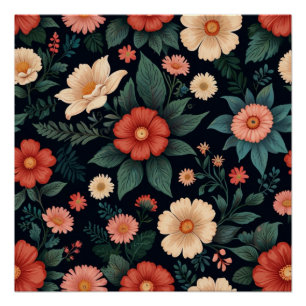 Elegante Blumen Poster