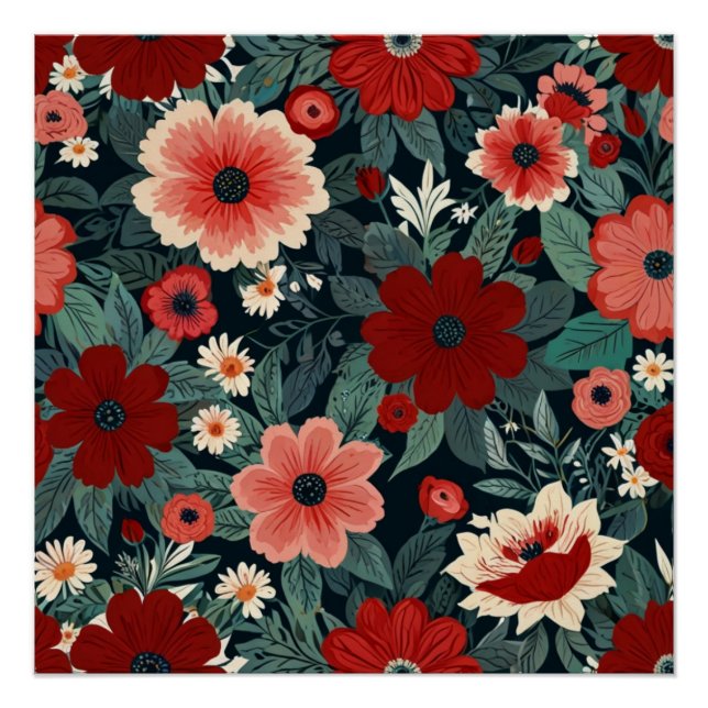Elegante Blumen Poster (Vorderseite)