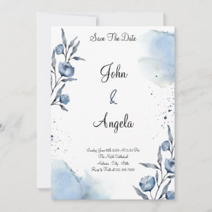 Elegante Blumen Save the Date Weeding Einladung