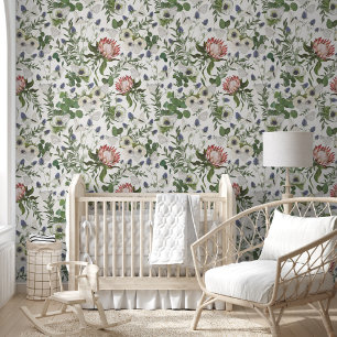 Elegante Blumen Schmetterlinge Tapete
