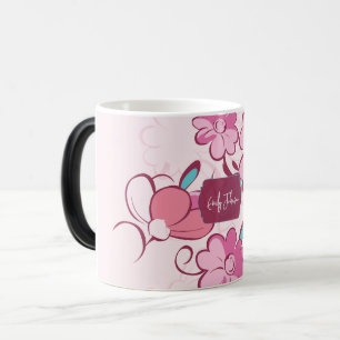 Elegante Blumen-Schriftzug mit individuellem Namen Verwandlungstasse