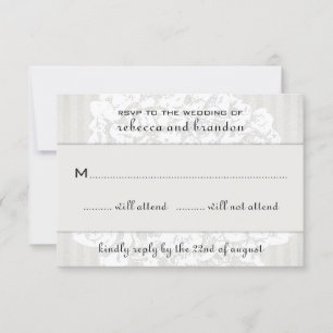 Elegante Blumen-Spitzen-Hochzeits-RSVP-Karten RSVP Karte