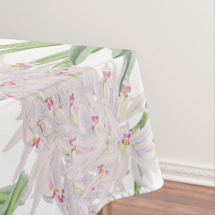 Elegante Blumen-Tischdecke mit pastellrosa Lilien Tischdecke