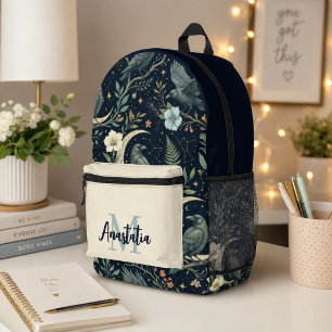 Elegante Blumen- und Vogelschulrucksack Bedruckter Rucksack