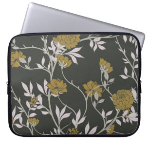 Elegante Blumen: Vintages Musterdesign. Laptopschutzhülle