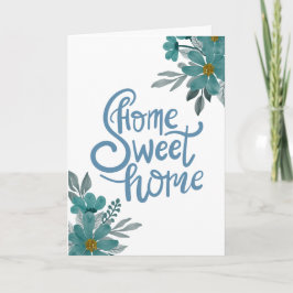 Elegante Blumen Willkommen Neue Zuhause Sweet Zuha Karte