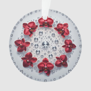 Elegante Blumenanordnung mit roten Orchideen Ornament