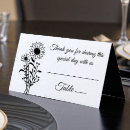 Elegante Blumenblumen Schwarz-weiß Hochzeit