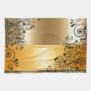 Elegante Blumendekoration Handtuch