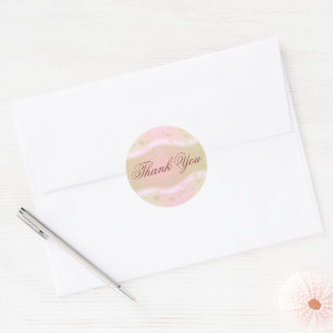 Elegante Blumendesign Runde Vielen Dank Aufkleber
