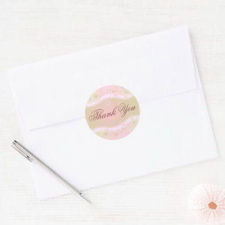 Elegante Blumendesign Runde Vielen Dank Aufkleber 