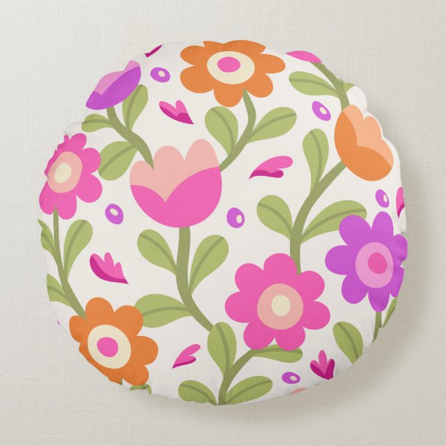 Elegante Blumendesigns - schön und individuell anp Rundes Kissen (Vorderseite)