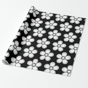 Elegante Blumendrucke Botanisches Design Geschenkpapier