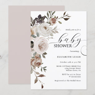Elegante Blumendusche Einladung