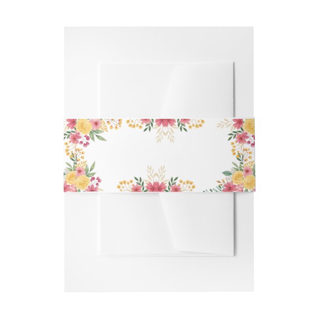 Elegante Blumendusche mit zwei Namen - Einladung Einladungsbanderole (Vorderseite Beispiel)
