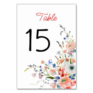 Elegante Blumenelemente für Hochzeitstisch-Nummern Tischnummer
