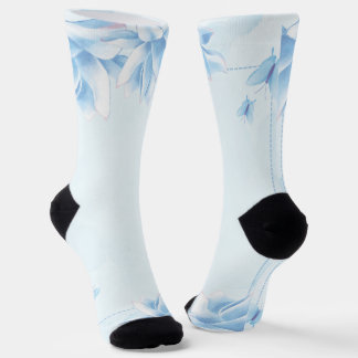 Elegante Blumengarten Blaue Schmetterling Crew Soc Socken