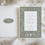 Elegante blumengeschichtliche Einladung in den Erd<br><div class="desc">Die faszinierenden und naturalistischen Entwürfe von William Morris inspirierte diese wunderschön gestaltete Hochzeitseinladung. Die Einladung zeichnet sich durch ein ausgeklügeltes Blumenmuster in einer reichen Palette von Waldgrün, Salbei, Oliven und Elfenbeinfarben aus, die die Eleganz der Natur mit einer raffinierten Drehung hervorhebt. Die Blumenkunst verkörpert den Charme der Kunst- und Handwerksbewegung,...</div>
