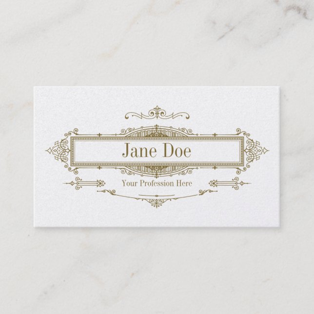 Elegante Blumengrenzen, Premium Gold Visitenkarte (Vorderseite)