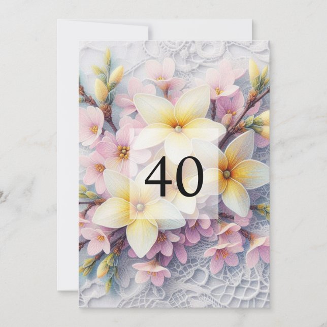 Elegante Blumengrün Aquarell Geburtstagsparty Einladung (Vorderseite)