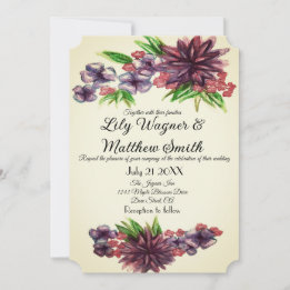 Elegante Blumengrün Einladung zur Hochzeit