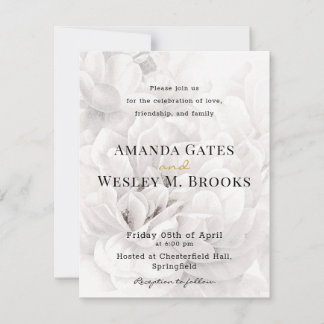 Elegante Blumengrün Hochzeitsempfehlung Einladung