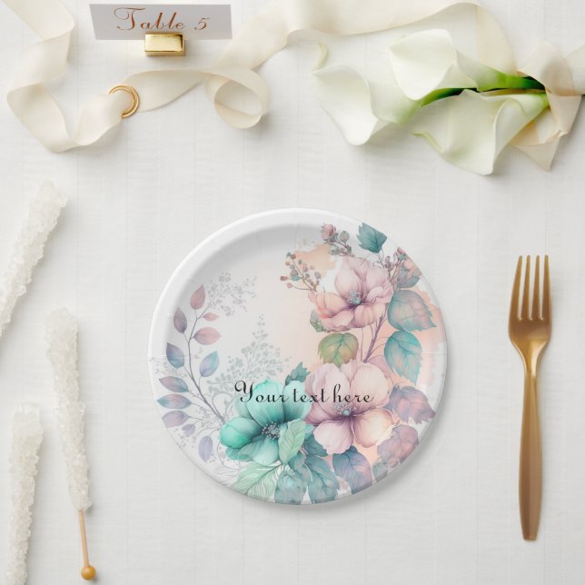 Elegante Blumengrün Papayes Teller (Hochzeit)