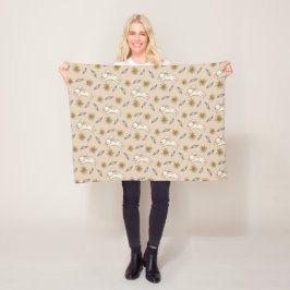 Elegante Blumenhäschen-Muster-Ostern-Fleece-Decke Fleecedecke