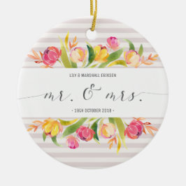 Elegante Blumenherr-u. Frau-Wedding | Keramik Ornament