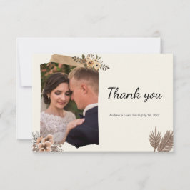 Elegante Blumenhochzeit Dankeschön-Karte | Botanis Dankeskarte