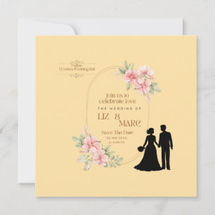 Elegante Blumenhochzeit Dankeskarte