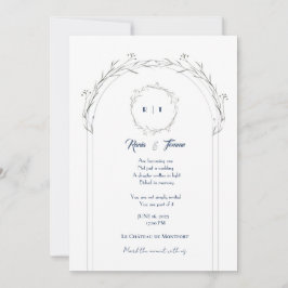 Elegante Blumenhochzeit - Einfach zu personalisier Einladung