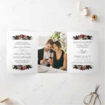 Elegante Blumenhochzeit Einladung mit Foto und UAW