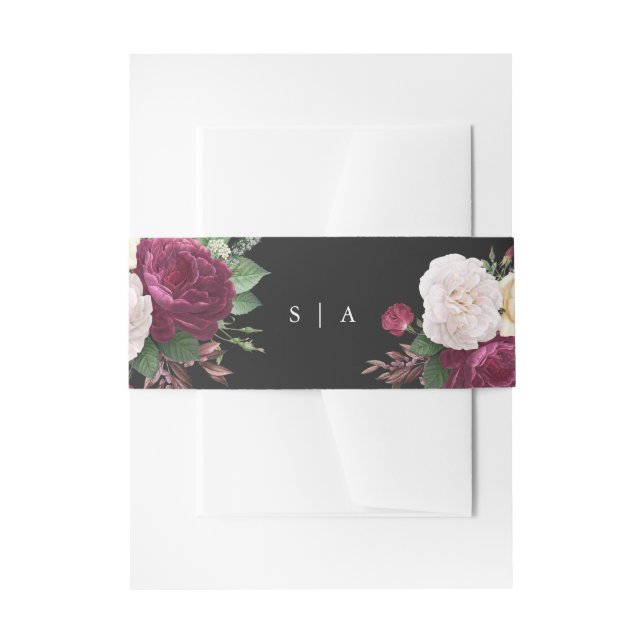 Elegante Blumenhochzeit Einladungsbanderole (Vorderseite Beispiel)