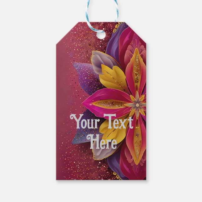Elegante Blumenhochzeit Geschenkanhänger (Vorderseite)