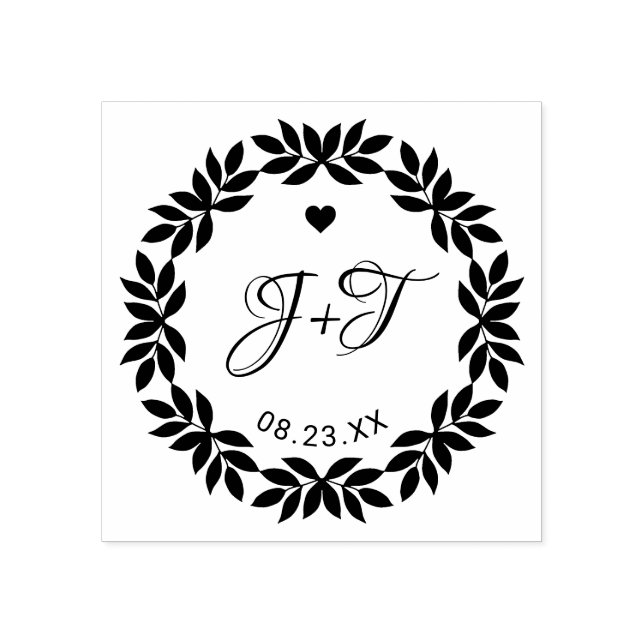 Elegante Blumenhochzeit Gummistempel (Prägung)