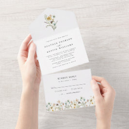 Elegante Blumenhochzeit in einer Einladung
