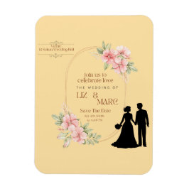 Elegante Blumenhochzeit Magnet