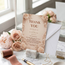 Elegante Blumenhochzeit mit Dankeschön-Karte indiv