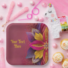 Elegante Blumenhochzeit Pappteller