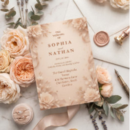 Elegante Blumenhochzeit | Personalisierbar Einladung