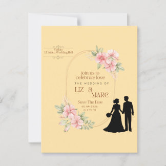 Elegante Blumenhochzeit Postkarte