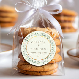 Elegante Blumenhochzeit Runder Aufkleber