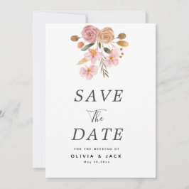 Elegante Blumenhochzeit Save The Date