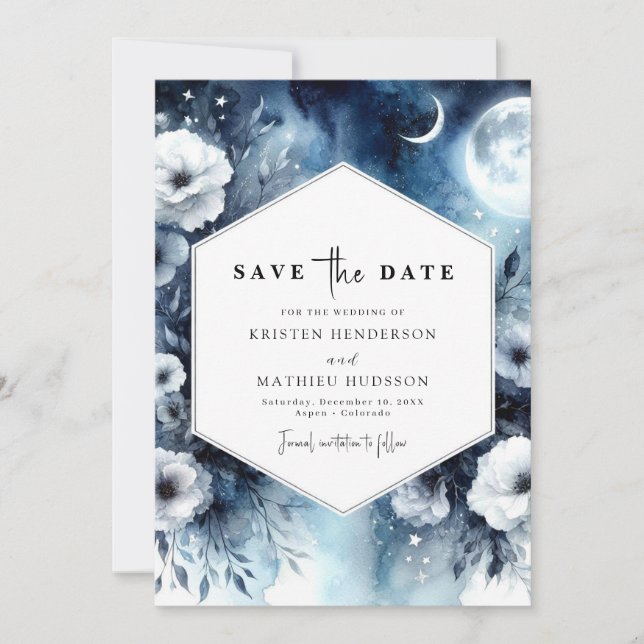 Elegante Blumenhochzeit Save The Date (Vorderseite)