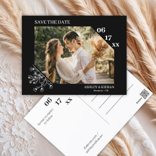 Elegante Blumenhochzeit speichern das Datum Postkarte